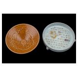 Chinese Ceramic Rice Bowl, Footed Dish (2)