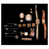 Victorian Gold Filled and Cameo Jewelry and Watch