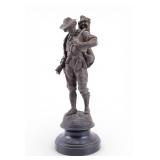 Antique Spelter Woodsman Statuette