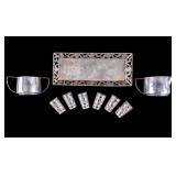 Sterling Silver Cups, Tray, Shot Glasses