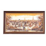 French School 1974 Eiffel Tower Oil Painting