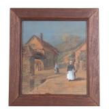 1901 Continental School Watercolor, Louis Kelly