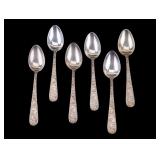 6 S Kirk & Son Sterling Silver Teaspoons