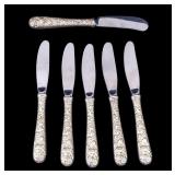 6 S. Kirk & Son Repousse Butter Knives