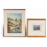 Watercolor Landscape Paintings, Framed