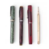 Fountain Pens and Gold-Tone Mechanical Pencil