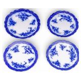 H. Alcock Flow Blue Touraine Lunch & Dinner Plates