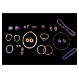 Purple and Gold Tone Costume Jewelry