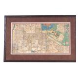 Framed Japanese Map of Eastern Tokyo