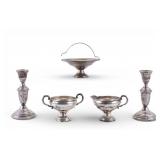 Weighted Sterling Service Pieces & Candlesticks