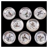 F. M. Whiting 925 & Porcelain Game Bird Coasters