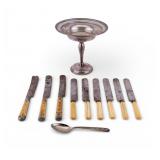 Weighted Sterling Compote & Early Utensils