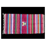 Vintage Hand Made Mexican Wool Saltillo Serape Rug