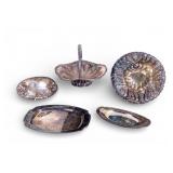 Silver Plate Platters and Bridal Basket