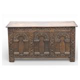 17/18 C English Carved Oak Coffer