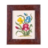 Signed Theorem Painting of Iris Flowers