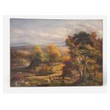 Oil on Canvas Landscape w/ Sheep