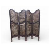 Antique French Carved Wood 4-Panel Screen