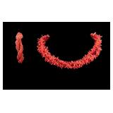 Coral Branch Necklace, Vintage Beaded Bracelet