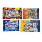 Four Flattened LEGO Set Boxes
