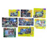 8 Flattened LEGO Boxes: Various Themes