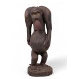 Cameroon Bulu Tribe Carved Monkey, Mid Century