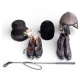 Antique Tap Shoes, Top Hat, Riding Hat, & More