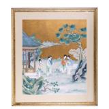 Vintage Chinese Watercolor on Paper