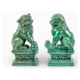 Green Ceramic Chinese Foo Dogs