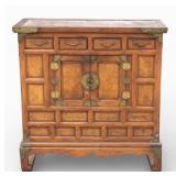 19th C Korean Head Chest 4 Drawer over 2 Doors