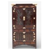 19th C Korean Clothing Chest w/ Carved Poem
