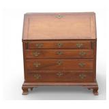 PA Chippendale Walnut Slant Top Secretary Desk