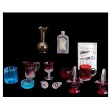 Vintage Red, Blue, Other Color Glass (11 Pc)