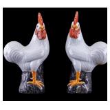 Chinese Export Porcelain Rooster Statuettes