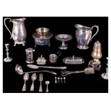 19/20th C Silver Plate Service & 925 Salt Spoons