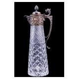 19/20th Century Silver Plated Glass PItcher