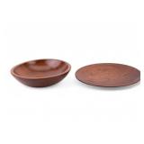 Vintage Signed Wood Munising Bowl + Paduak Plate