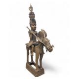 Benin Bronze Warrior Rider on Horse > 5