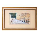 Signed 1932 Watercolor Painting of Wailing Wall