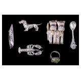Beau Sterling Silver and Vintage Pins