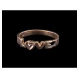 10K Yellow Gold "Love" Ring