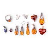 Sterling and Amber Jewelry
