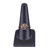 14K Gold Diamond Ring w/ Floral Design