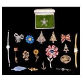 Vintage Brooches and Ladies Wrist Watches