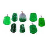 Green Hardstone Scenic Pendants