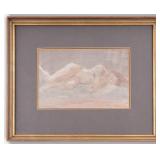 Signed Reclining Nude Pastel Drawing