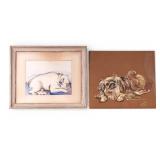 2 Dog-Themed Paintings