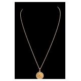 14K Gold Chain, Saint-Gaudens 1/10 oz Pendant