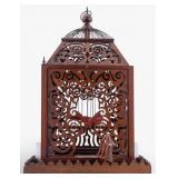Vintage Reticulated Scroll Wood Birdcage
