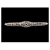 14K Yellow Gold Filigree Bar Pin